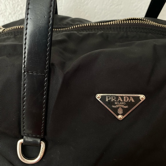Prada black nylon duffle satchel bag - Picture 2 of 10